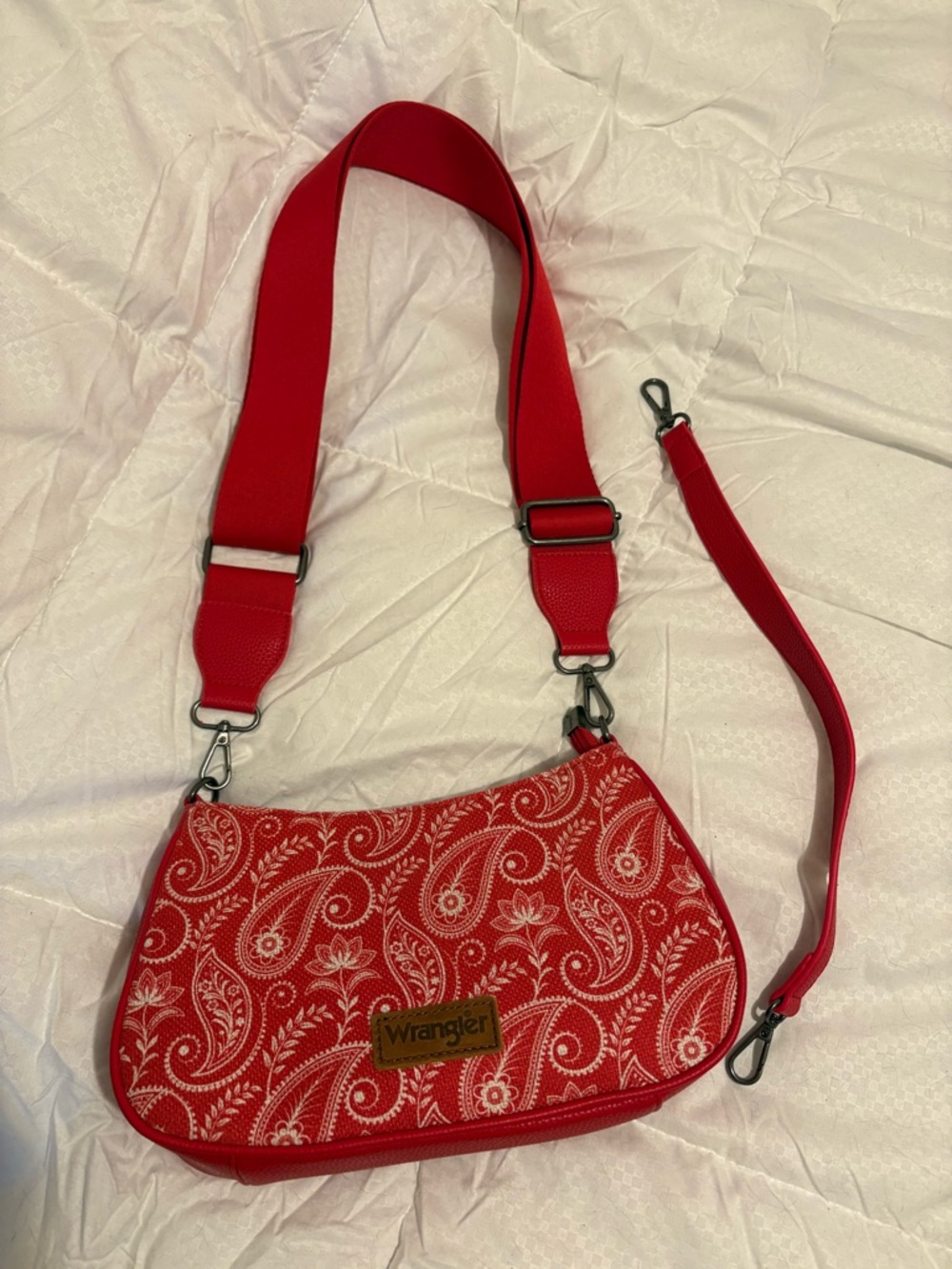 Wrangler Red Paisley Shoulder Bag with Detachable Strap